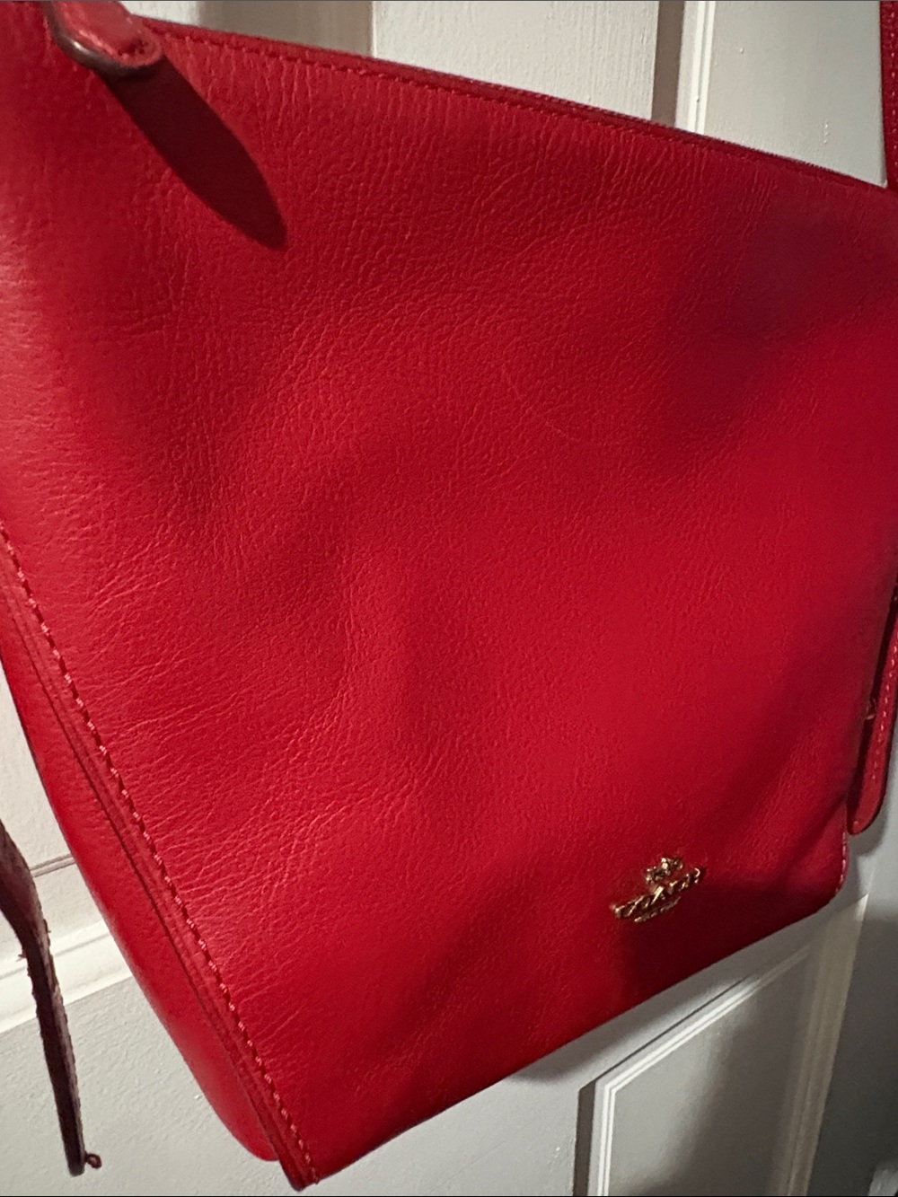 Coach jasper❤️‍🔥Red Pebble Leather Shoulder Bag/ dufflette - Picture 2 of 12